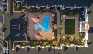 Aerial view of the Retreat at Trinity apartment community